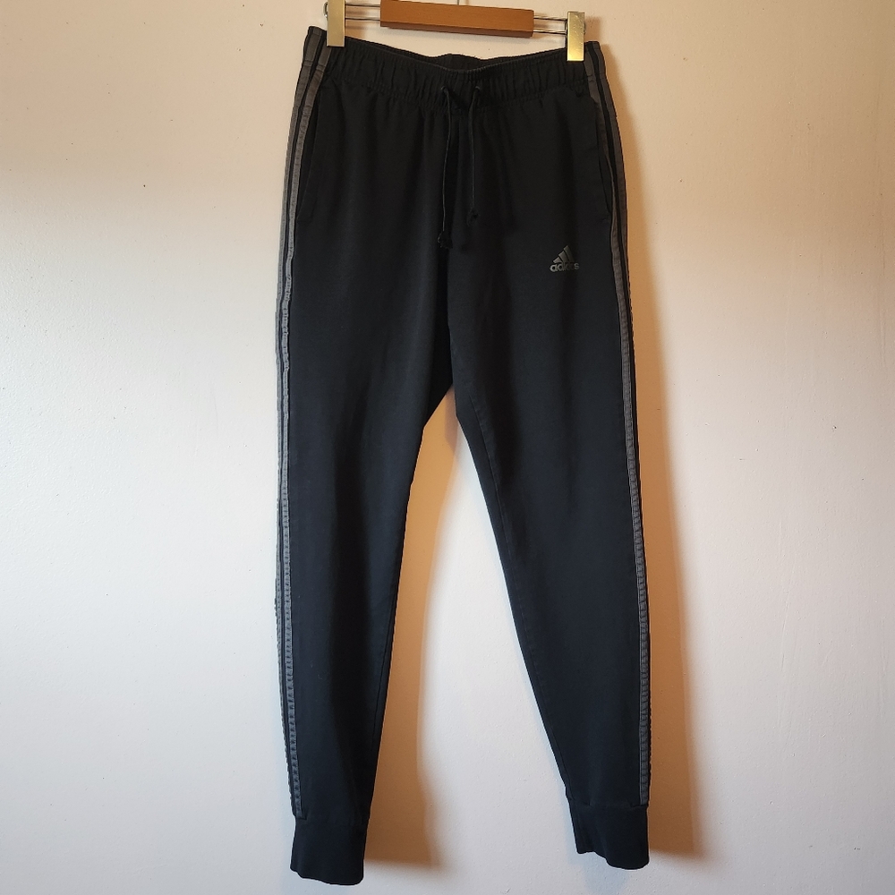 Adidas Women's Black Essentials Single Jersey 3-Stripes Jogger Pants Size S
